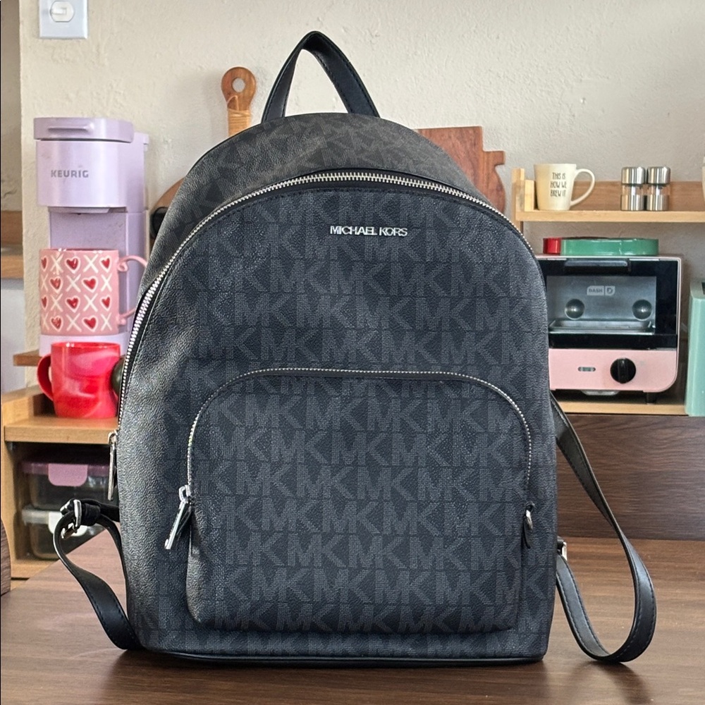 NWT Michael Kors Monogram Black Backpack